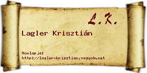 Lagler Krisztián névjegykártya